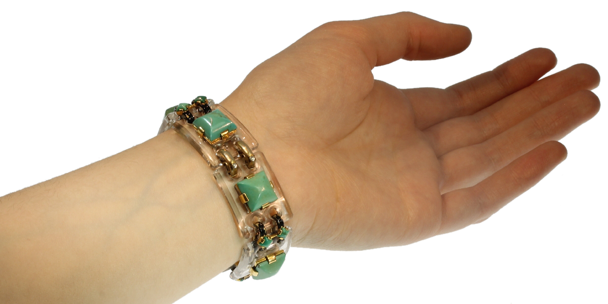 Art Deco turquoise stones articulated bracelet (image 4 of 18)